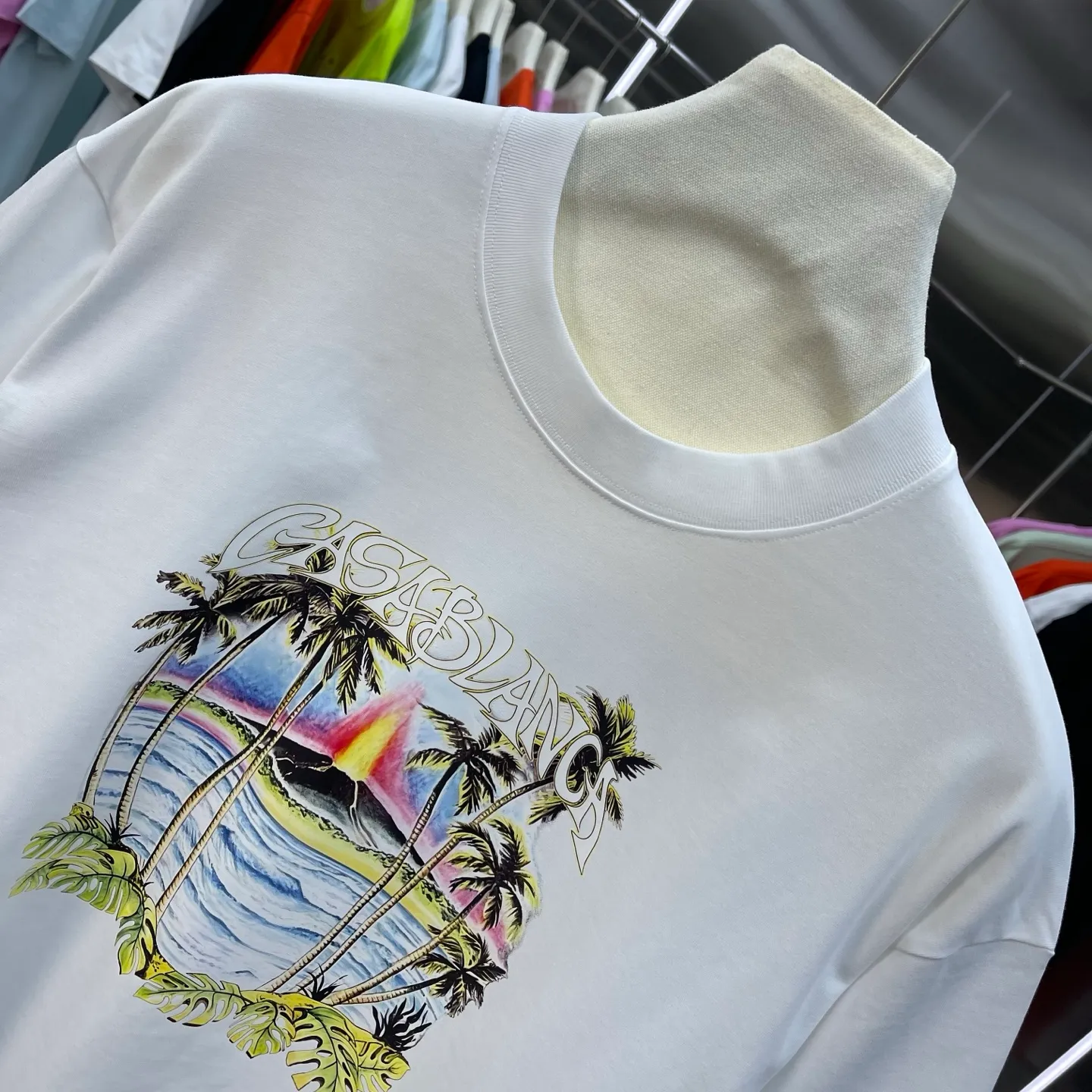 New Arrival Casablanca Classic Series T ～ ， ， 。 ， Classic ， In Stock ！ ：White Black Light Green Light Blue Pink（5 ） Size：S M L XL XXL